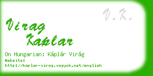virag kaplar business card